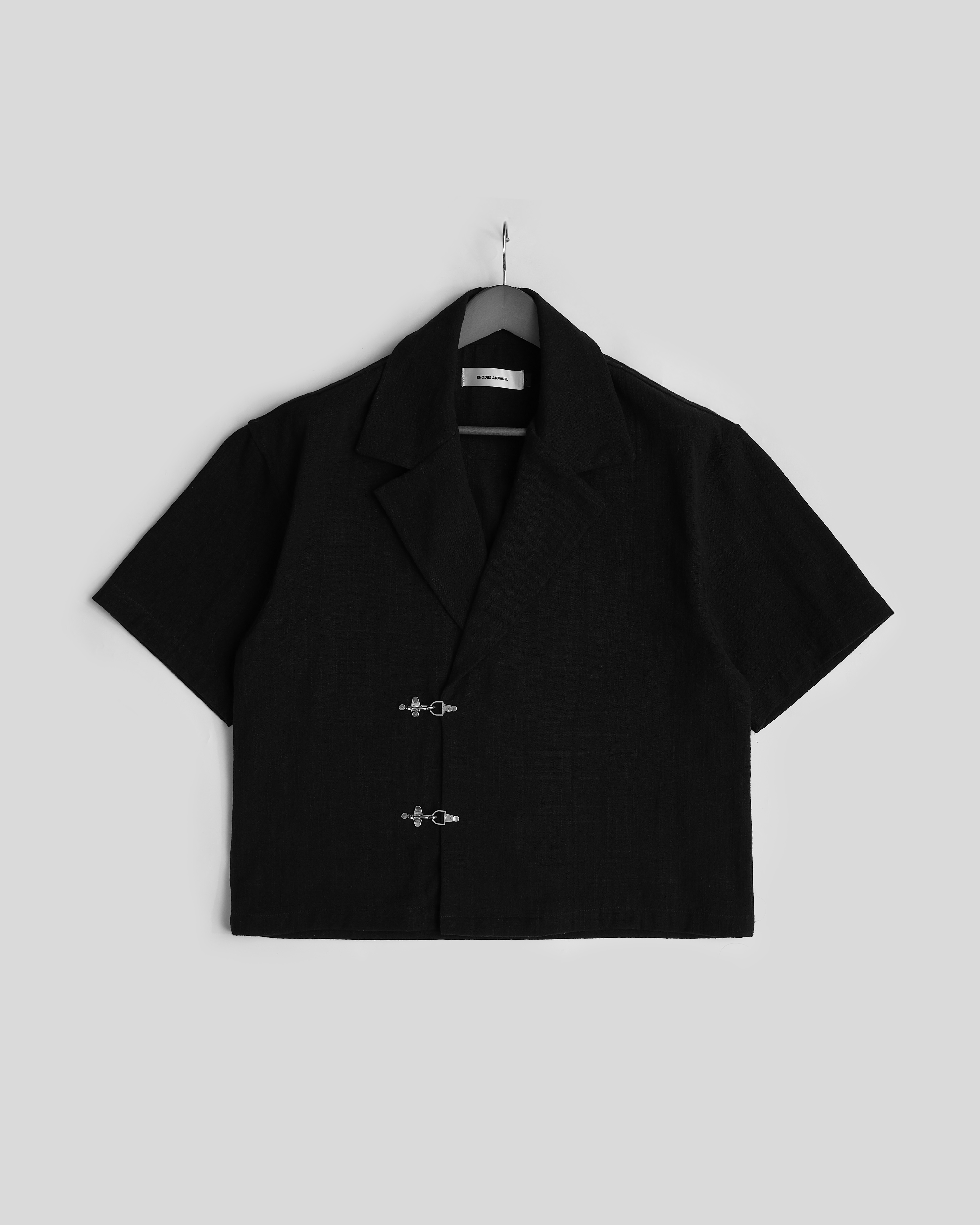 RHODES APPAREL - HAVEN BLAZER BOXY CUT SHIRT BLACK 