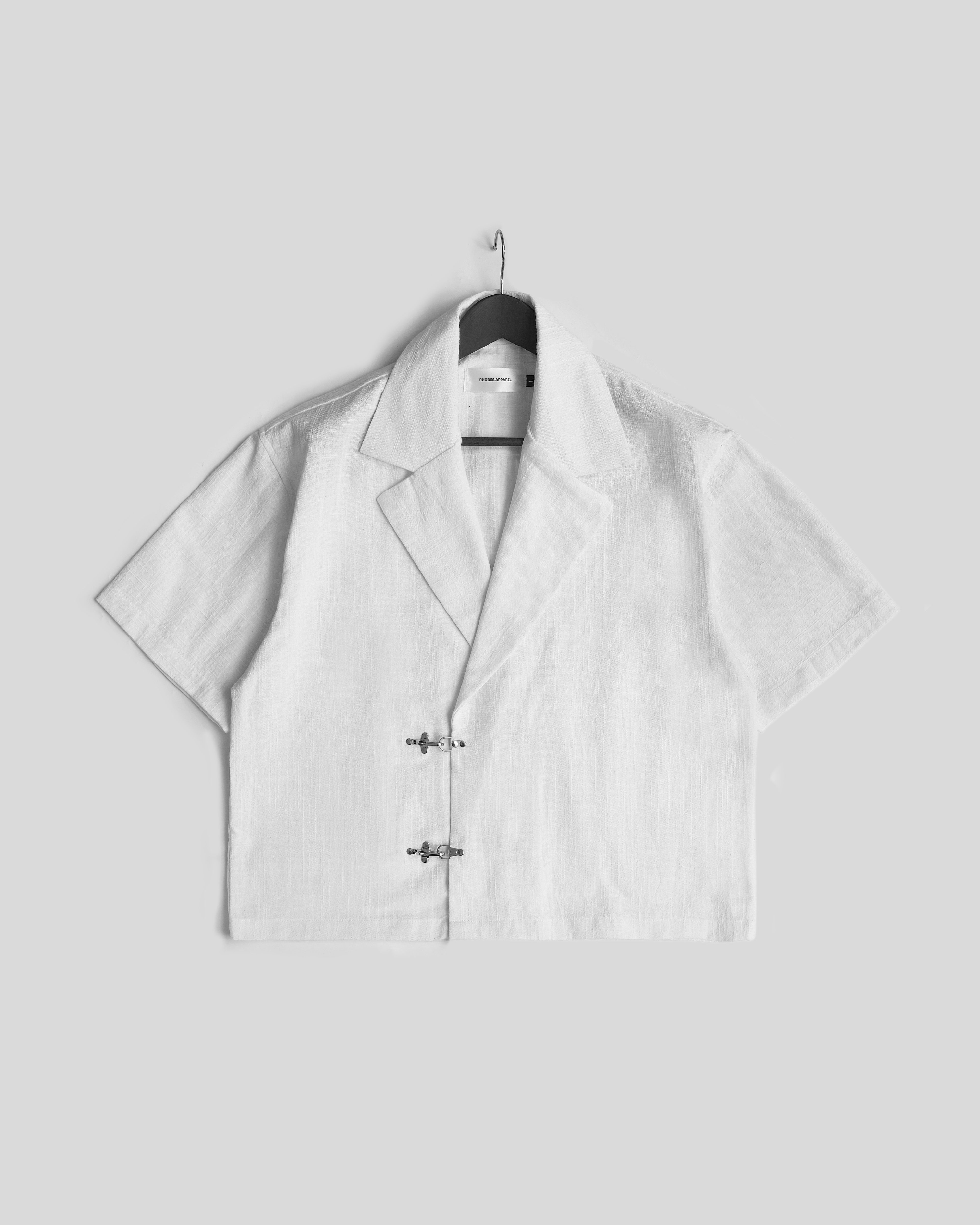 RHODES APPAREL - HAVEN BLAZER BOXY CUT SHIRT WHITE